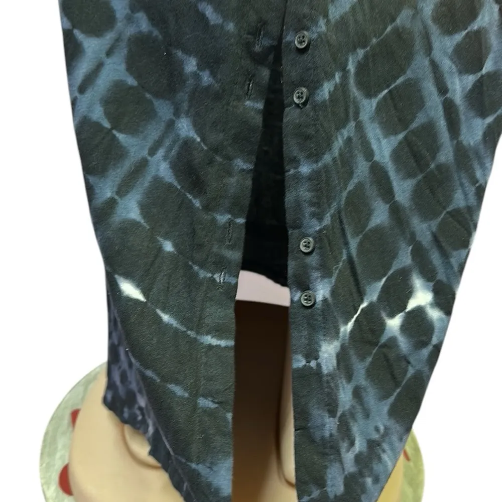 Ruff Hewn Cotton Tie Dye Full Button Front Maxi Skirt Black Blue White Womens M - Image 8