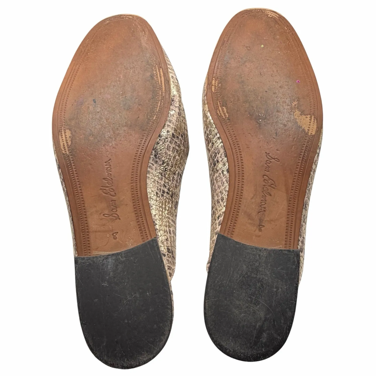 Sam Edelman Laurna Mules Horsebit Cream Black Snake Skin Embossed Leather size 8 - Image 7