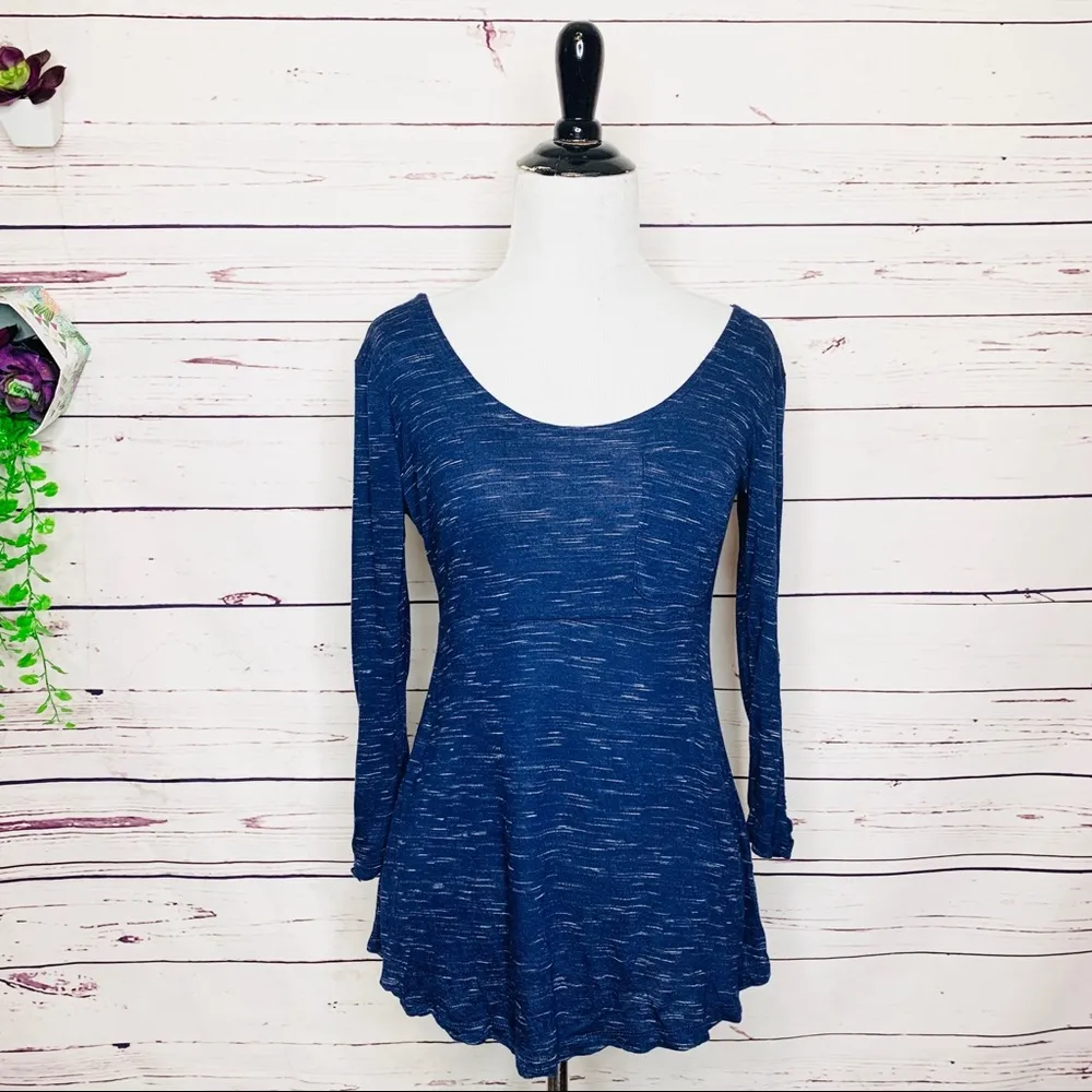 Lily Rose Dark Blue 3/4 Sleeve Scoop Neck Top Size XS - Image 10