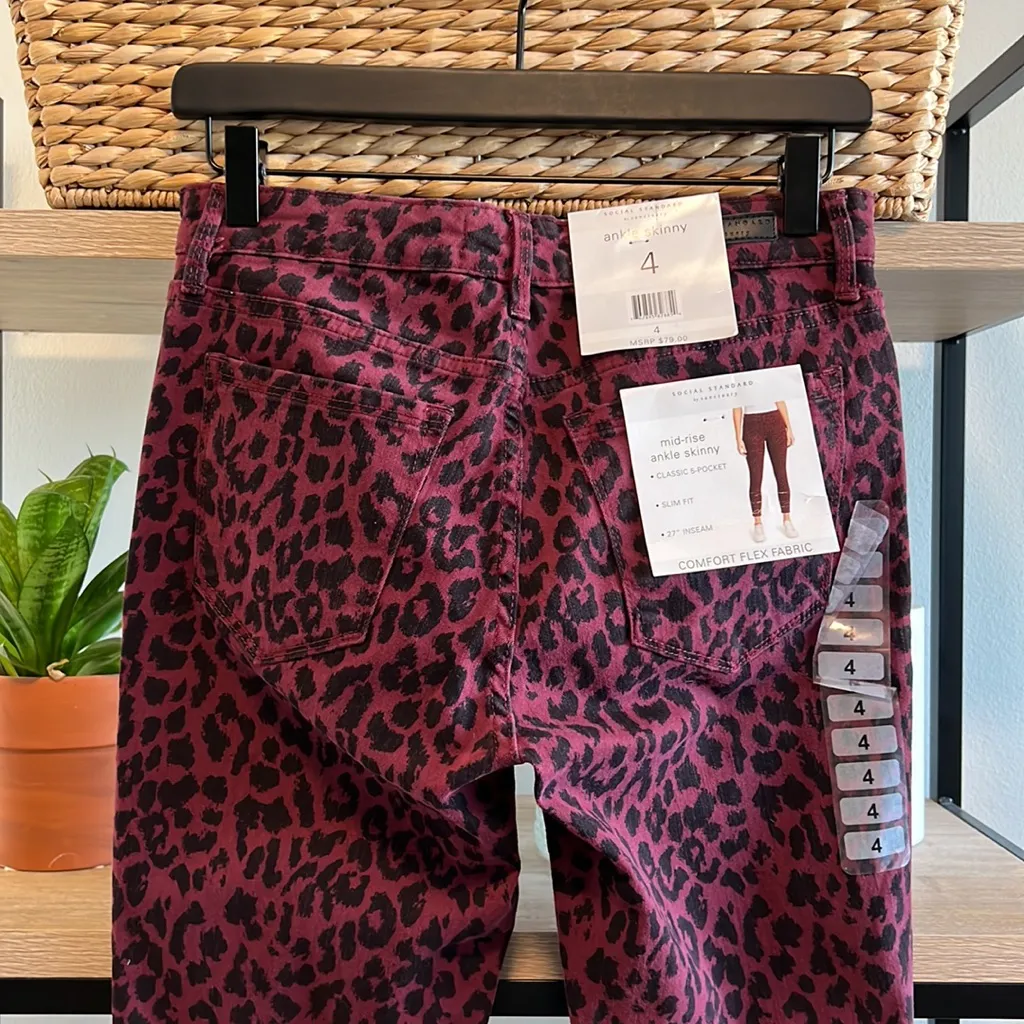NWT Sanctuary Mid-Rise Leopard Skinny Ankle Jeans, 4 - Image 5