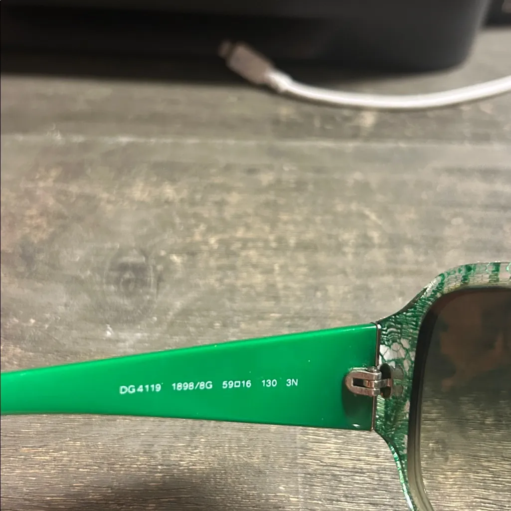 Dolce & Gabbana Emerald Green Lace Sunglasses - Image 5