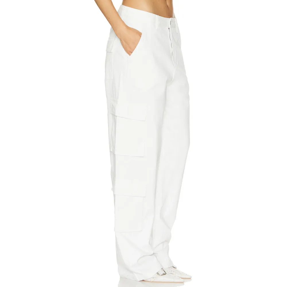 Superdown White Cargo Pants LARGE Baggy Slouchy Low Streetwear Revolve $88 NEW - Image 2