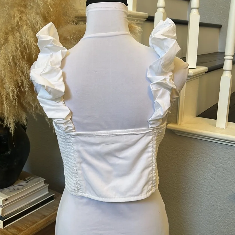 Abercrombie and Fitch Poplin Scrunch Strap Set Top Size Small - Image 6