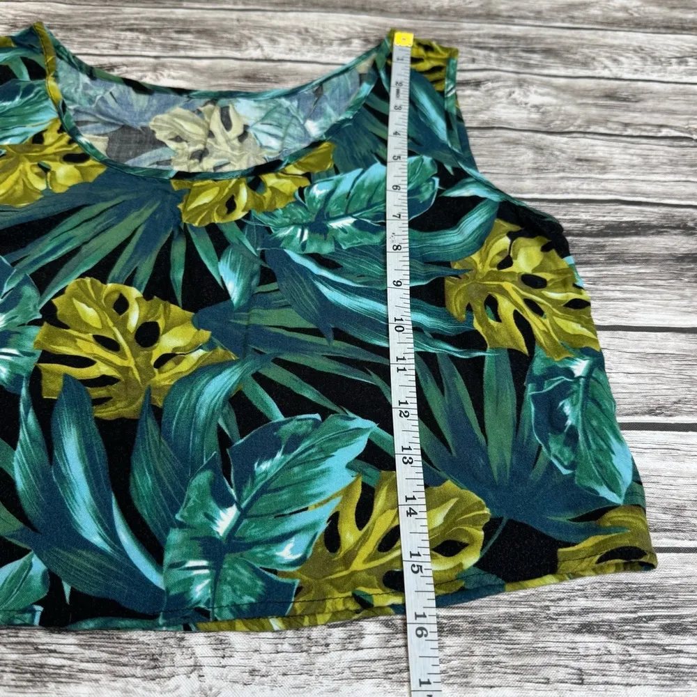 Brand Unknown Women's Lightweight Tropical Sleeveless Crop Top OS One Size Teal Blue Size M - Image 8