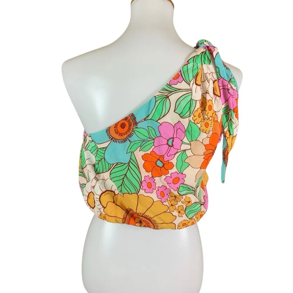 Show Me Your Mumu Heyday One Shoulder Top In Floral Market Retro‎ Small Boho - Image 3