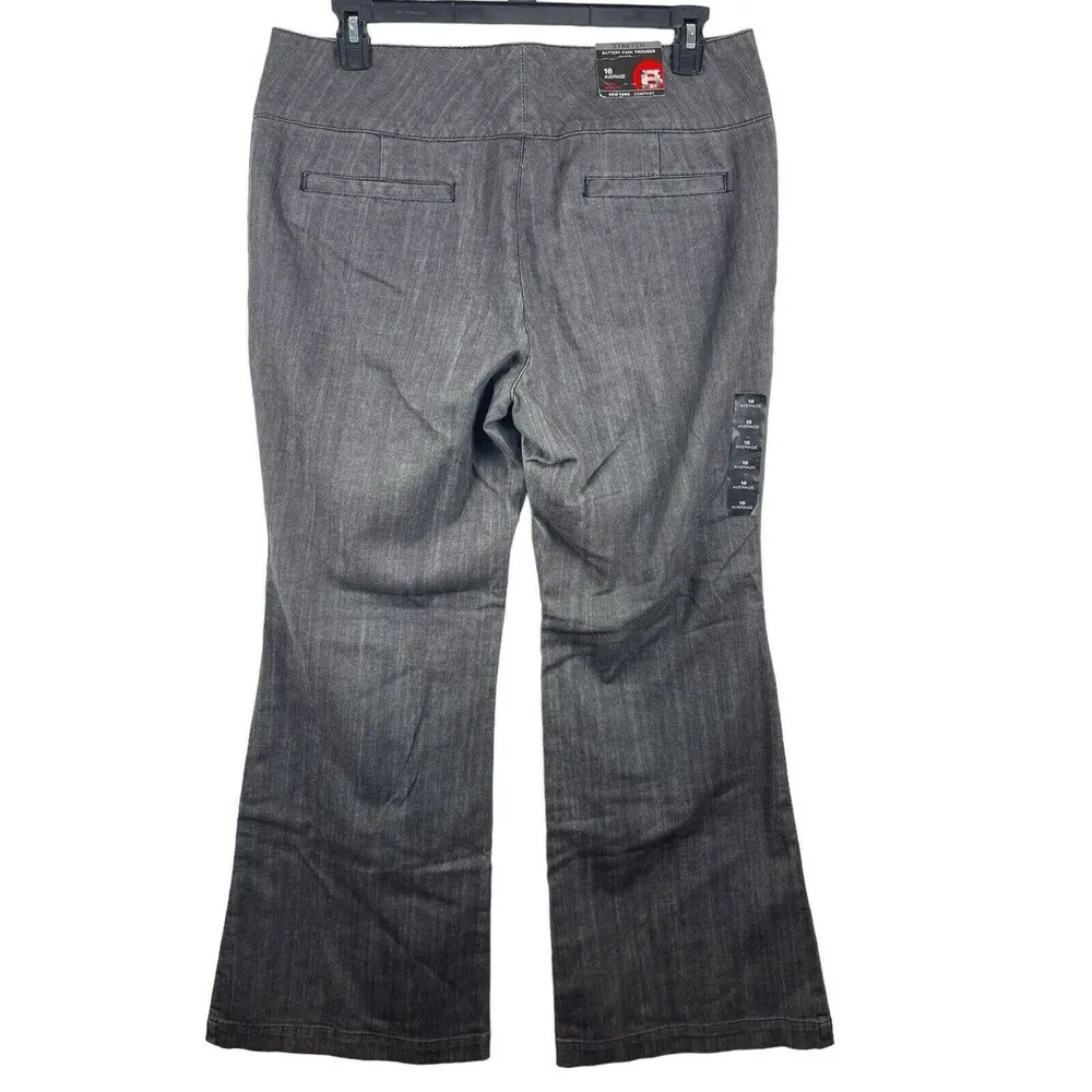 New York Co Battery Park Stretch Trouser Gray Wide Leg Uptown Rise 16 Denim NWT - Image 8