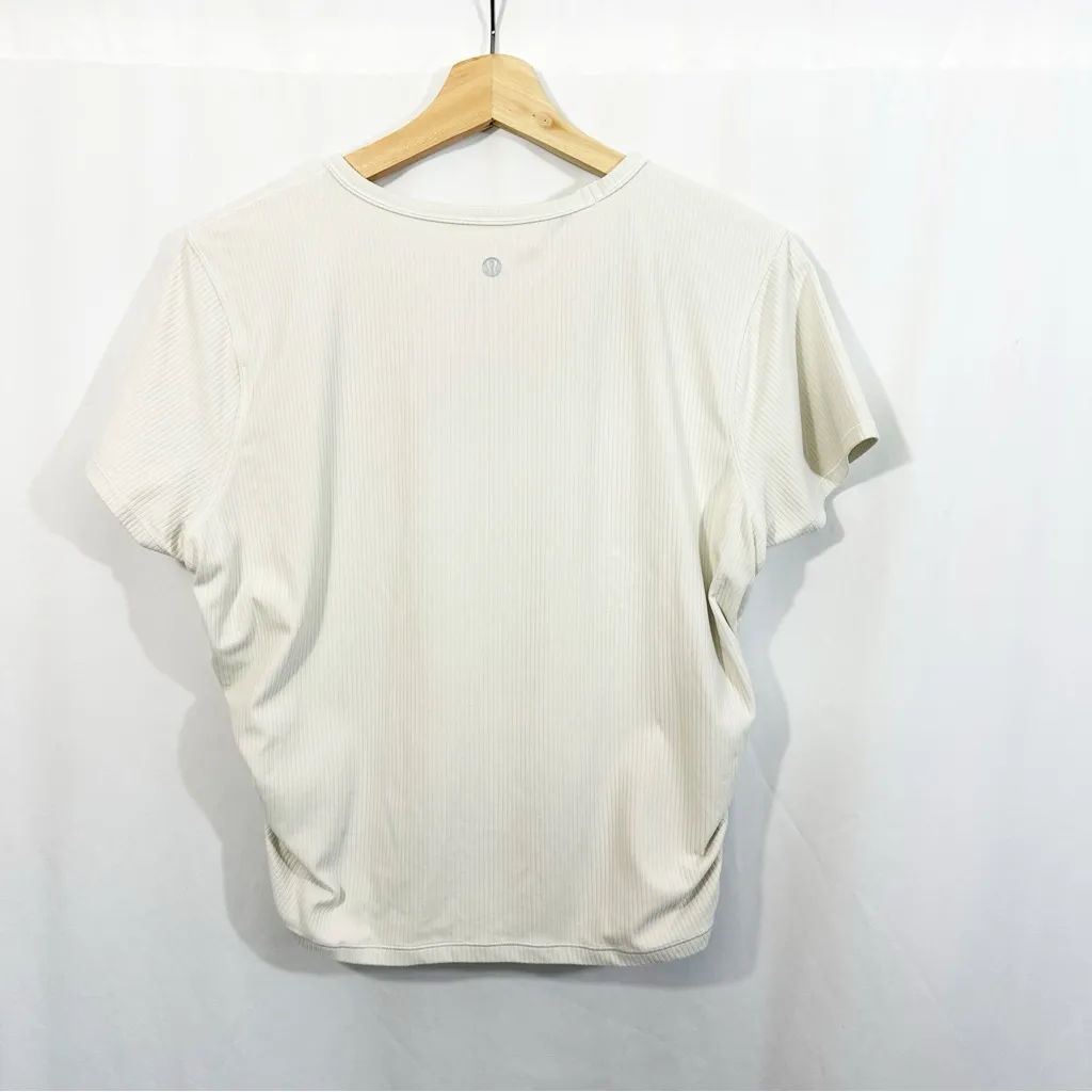 Lululemon Side Cinch Ribbed Short Sleeve Top in Opal - Image 6