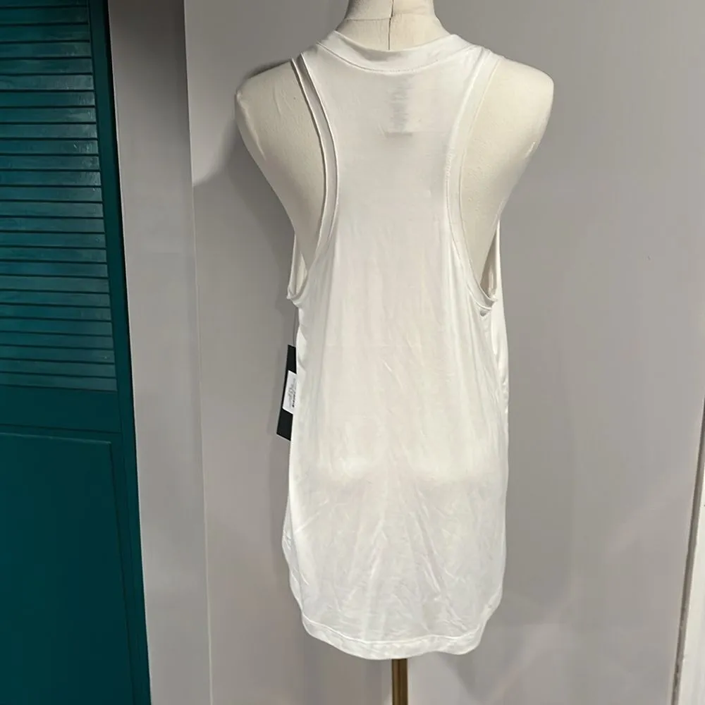 MONO B NWT raw edge flow tank white small - Image 6