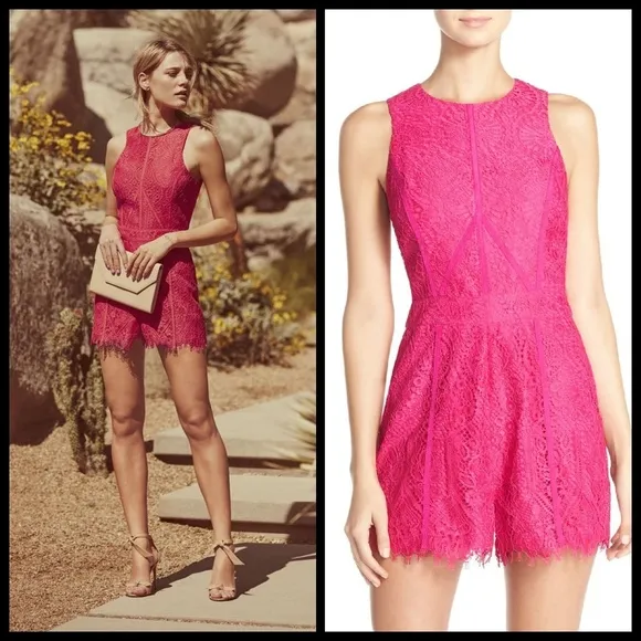 💕ADELYN RAE💕 Pink Lace Fringe Romper Playsuit - Image 2