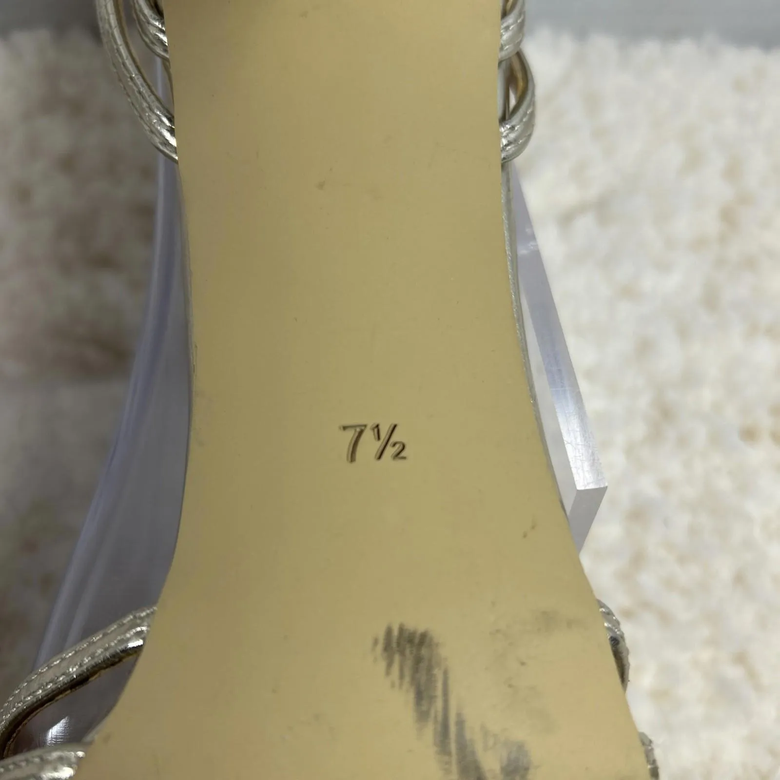 Badgley Mischka American Glamour Strappy Peep Toe High Heels Sandals Gold Sz 7.5 - Image 9