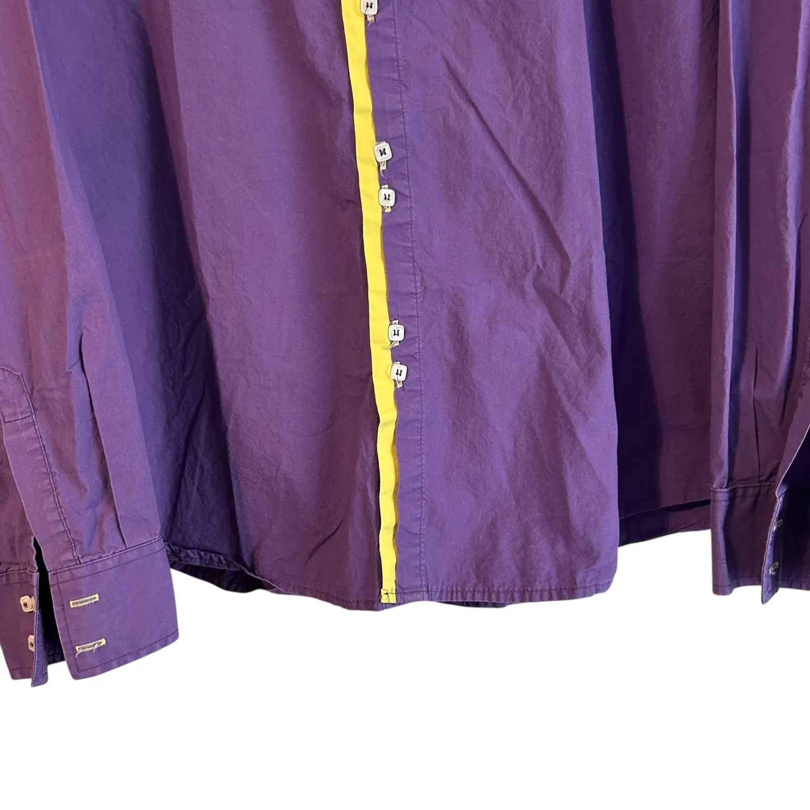 COOFANDY Women's Top Purple Yellow Contrasting Trim XXXL Artsy Cotton Size undefined - Image 4