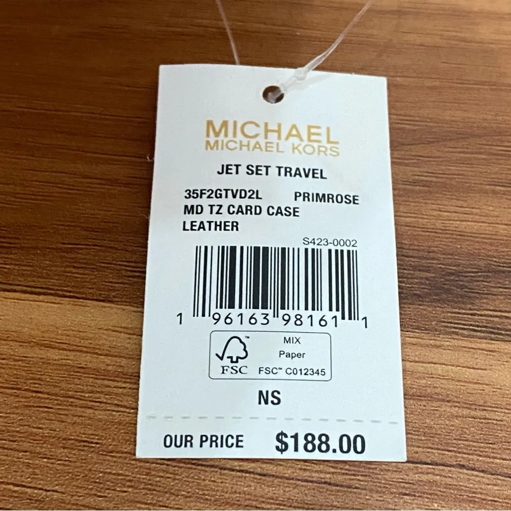 MICHAEL Michael Kors Jet Set Travel Top Zip Card Case Saffiano Leather Primrose - Image 9