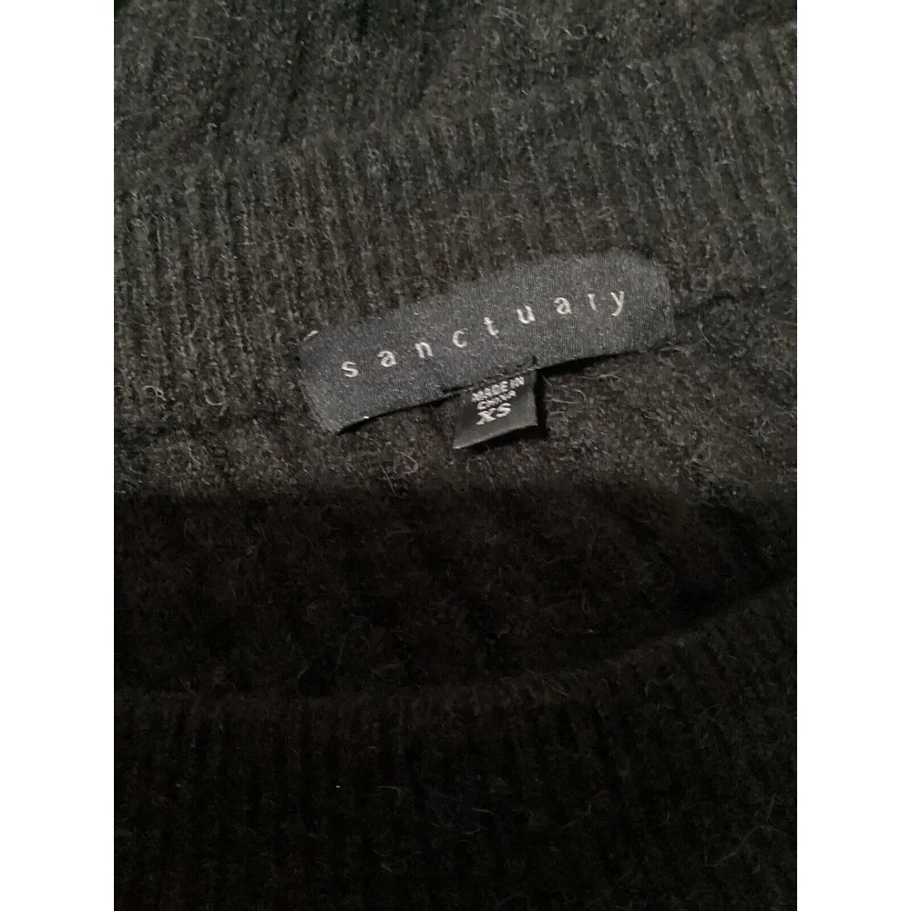 Sanctuary Dark Gray Alpaca Blend Pullover Knit Sweater XS - Image 4