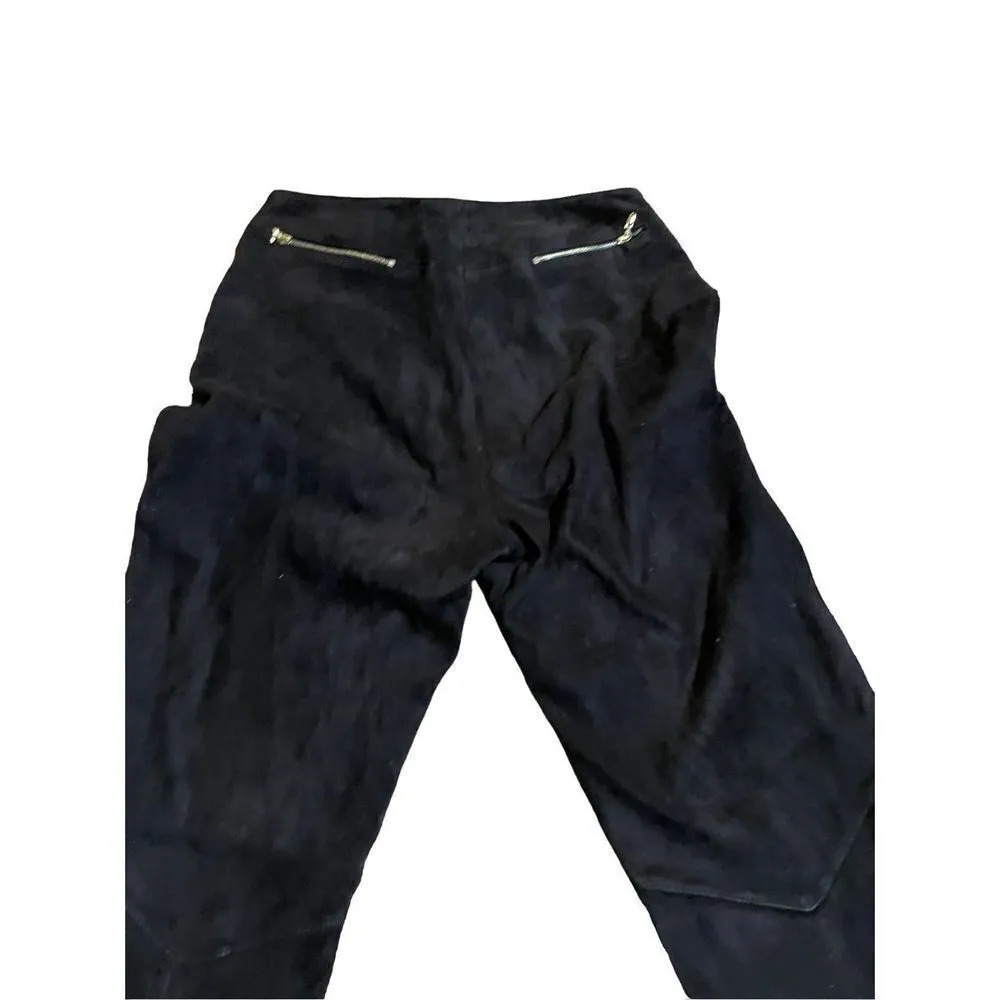 St. John Dark Brown Straight Leg Leather Pants  with silk inner shell size 2 - Image 7