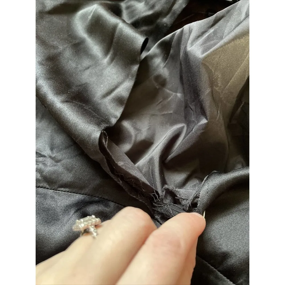 NWD Cinq A Sept Naya Black Silk Ruched Asymmetric Silk High Neck Dress Sz 2 - Image 10