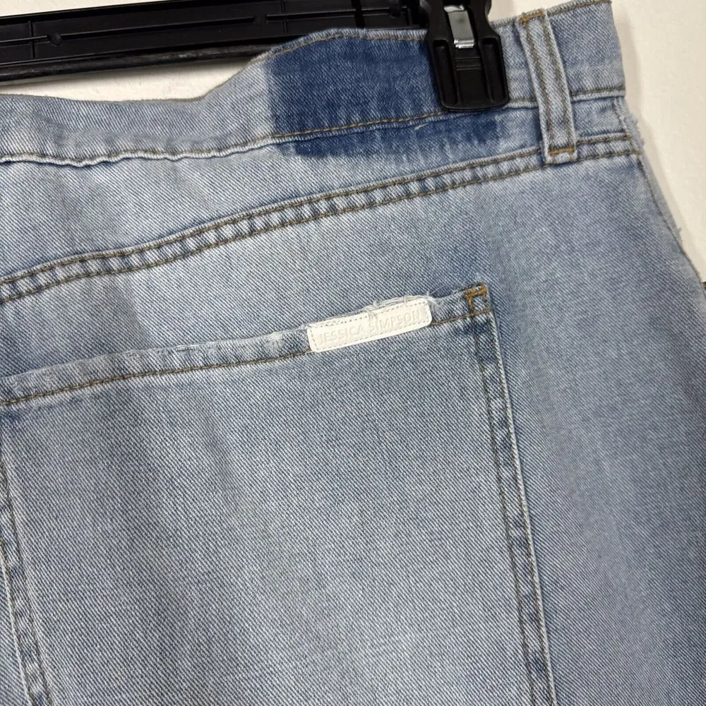 Jessica Simpson Boyfriend Jean Wide Leg Distressed Size 22W NWT Dearest Blue NWT - Image 8