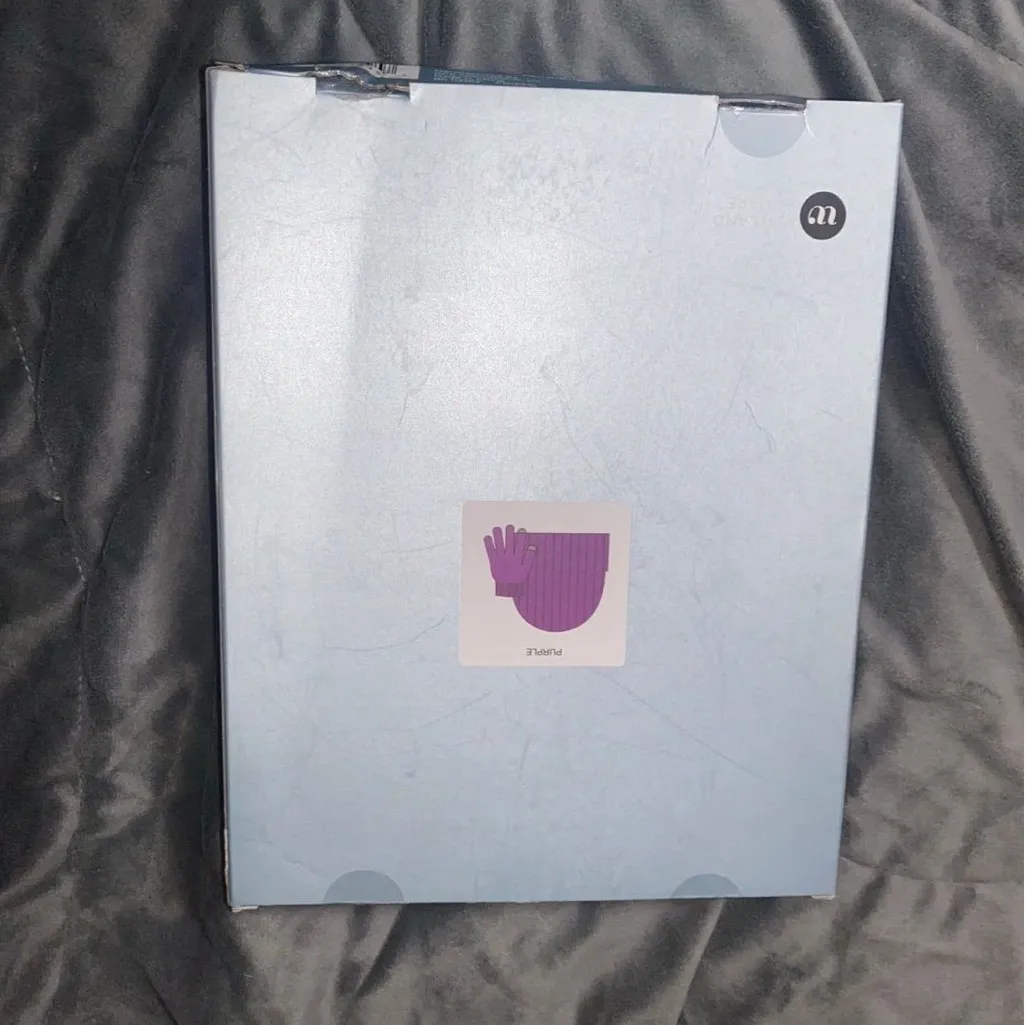 Wayland Square Knit Purple Hat & Gloves Set - Image 2