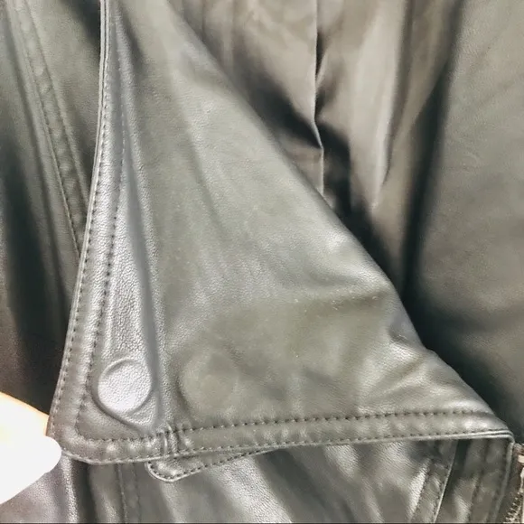 BAKUL Leather moto Jacket wool studded sleeves‎ L Grunge Size L - Image 6