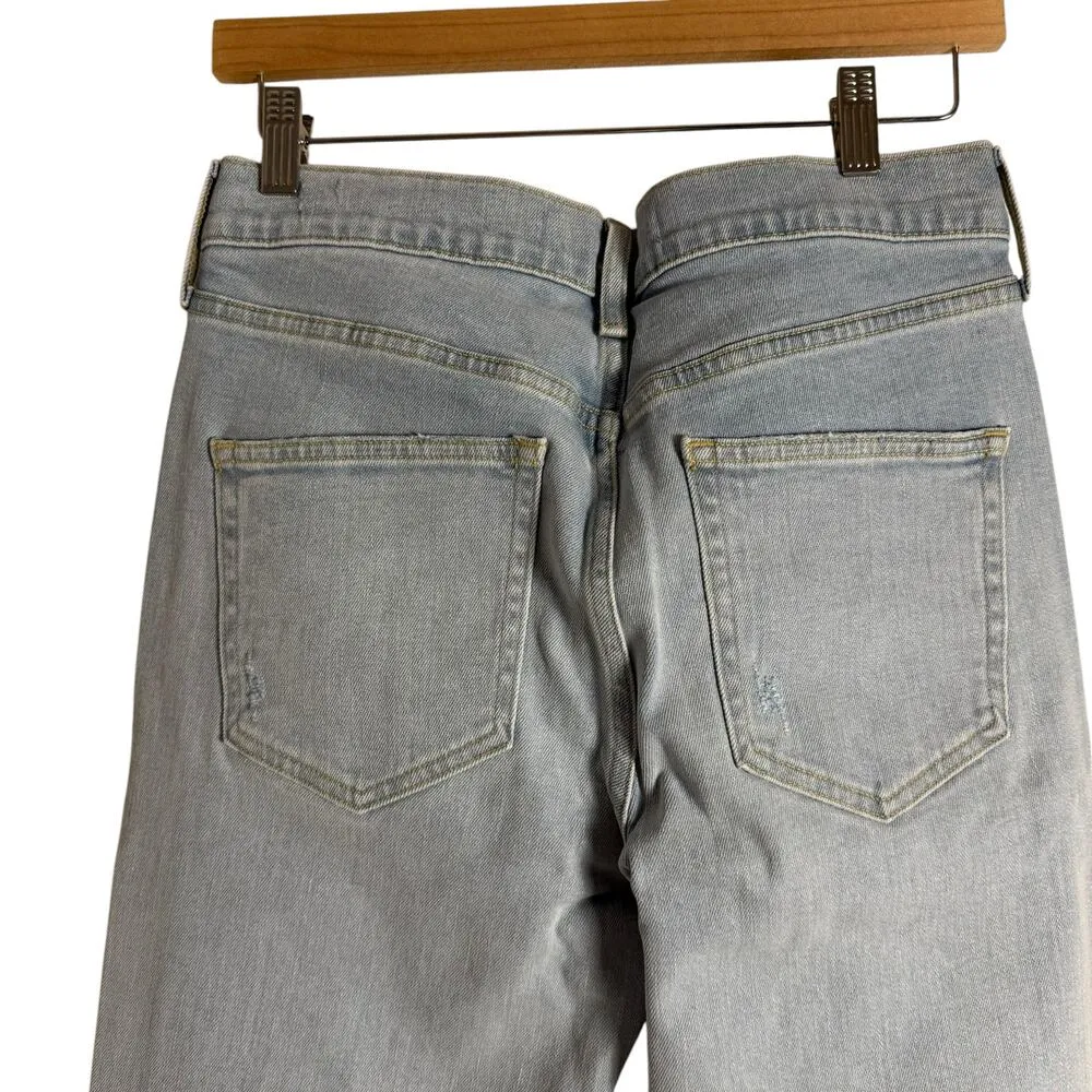 AYR The Sugar Summer 99 Light Blue Distressed High Rise Straight Leg Jeans 30S - Image 10