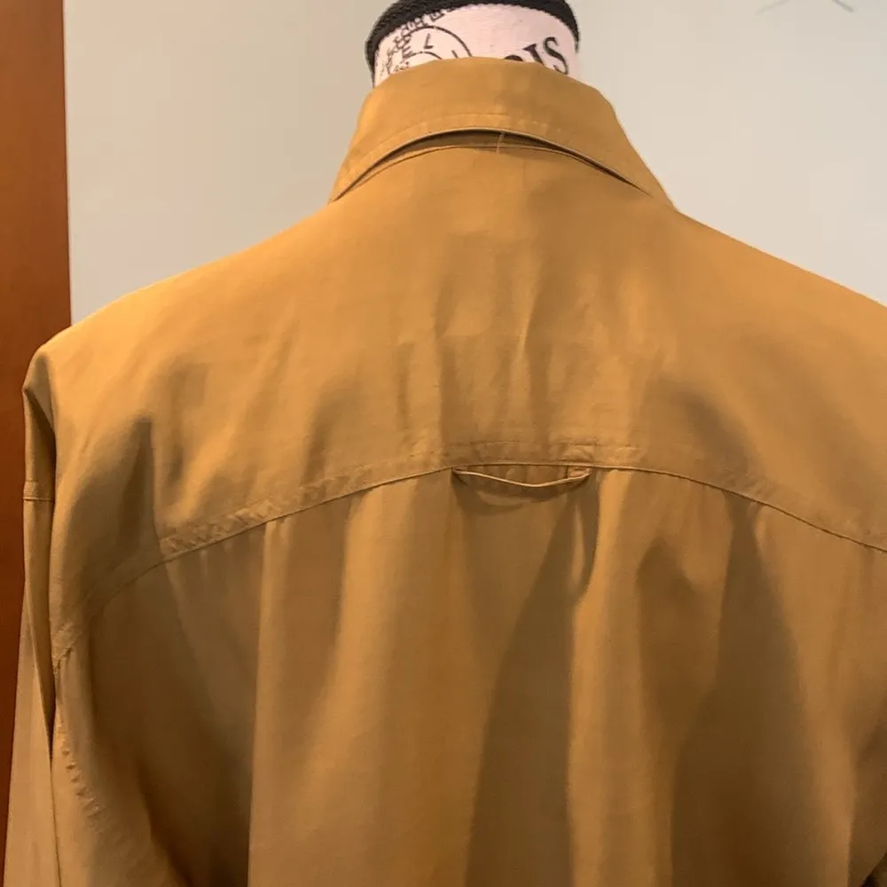 Vintage 80s Sophisticates by Jonathan Martin Mustard Silk Shirt Women’s Medium - Image 3