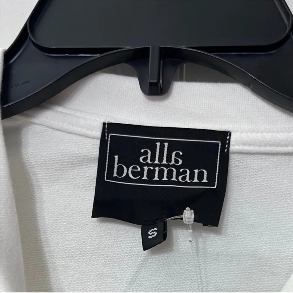 NEW Alla Berman Leo Cropped Sweatshirt Size Small White - Image 7