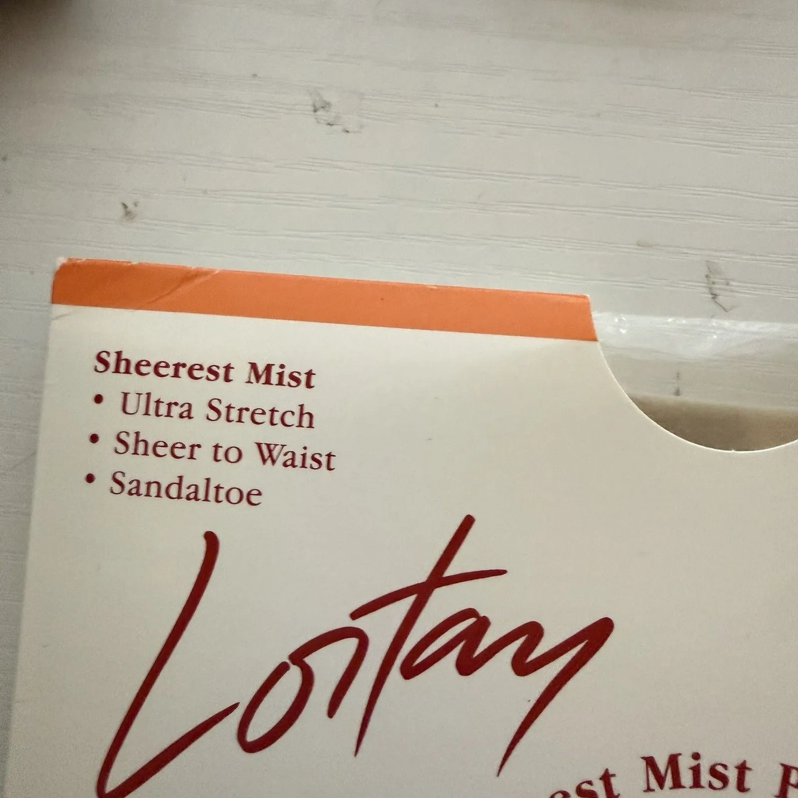 VTG LORTAY Lord & Taylor Seashell Size B Sheerest Mist SandalToe Pantyhose NOS - Image 4