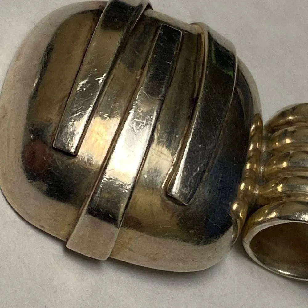 Pendant Silver 925 Marked for Necklace Wear Vintage Square Shape Rounded Corners - Image 15