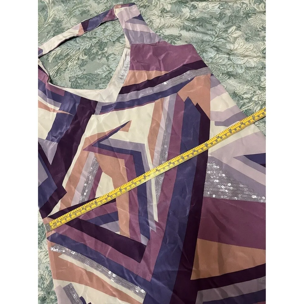 Forever New Dress Women M Purple  100% Silk V-neck size 8 - Image 6