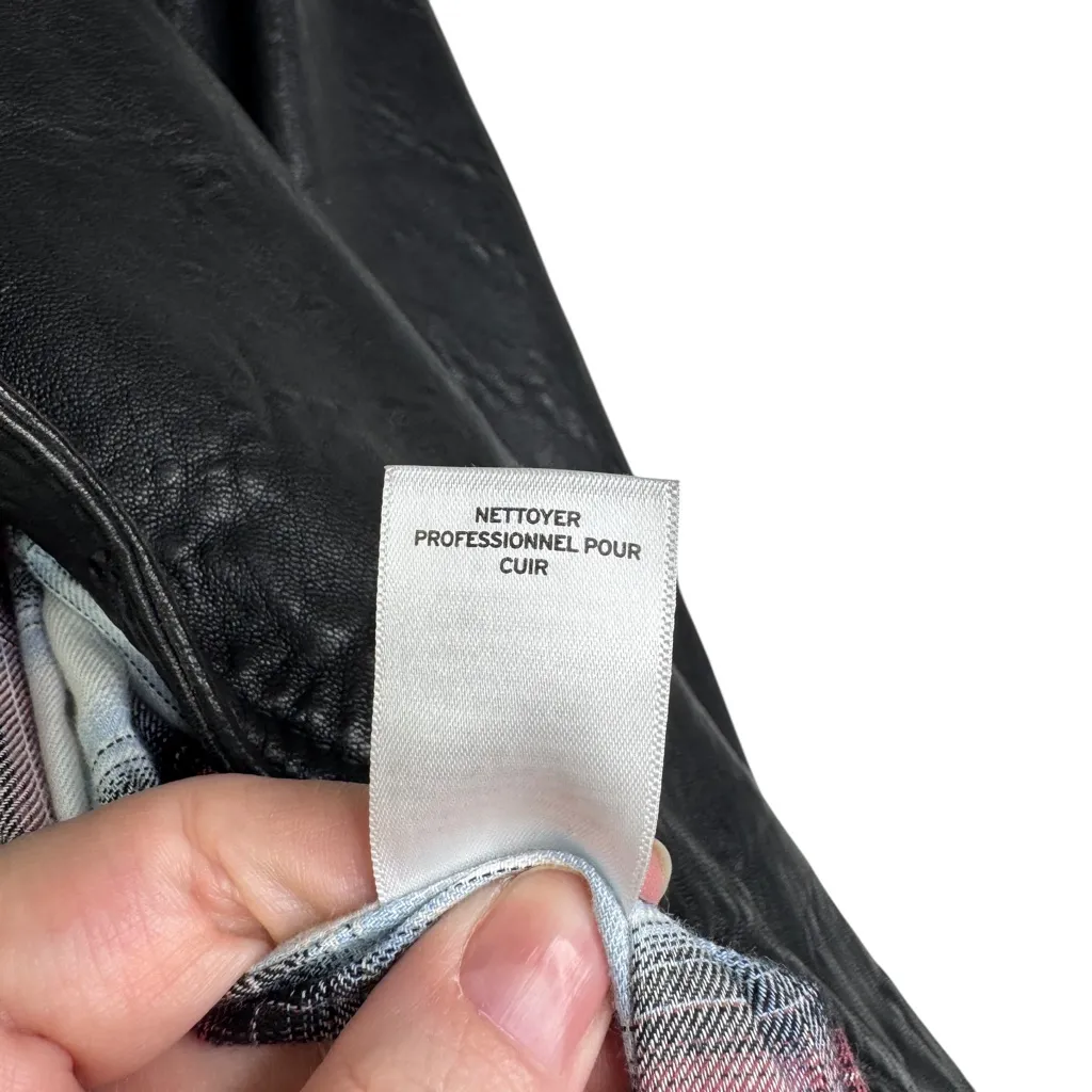 NEW Treasure & Bond NWT Size Medium 100% Leather Biker Jacket Coat Semi-Cropped - Image 10