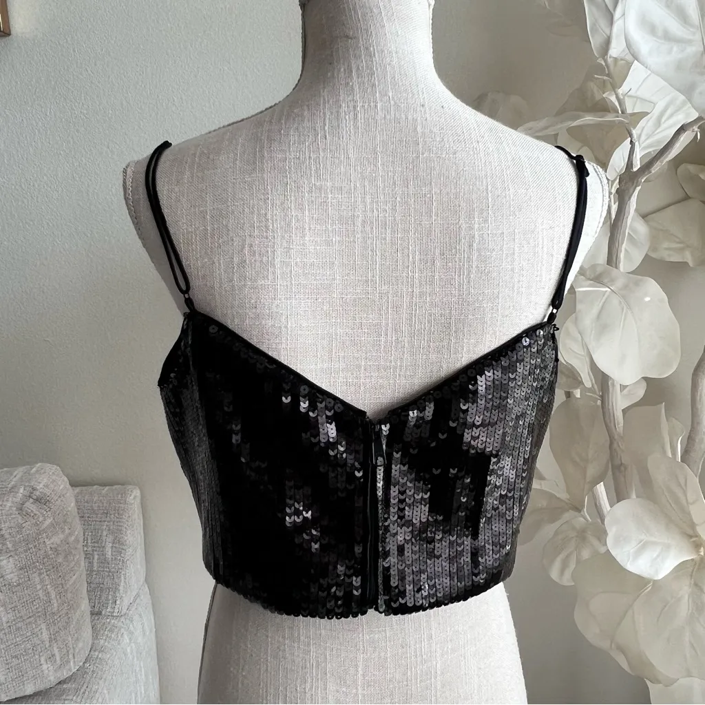 Frame Black Sequin Cami Women's Top - Image 5