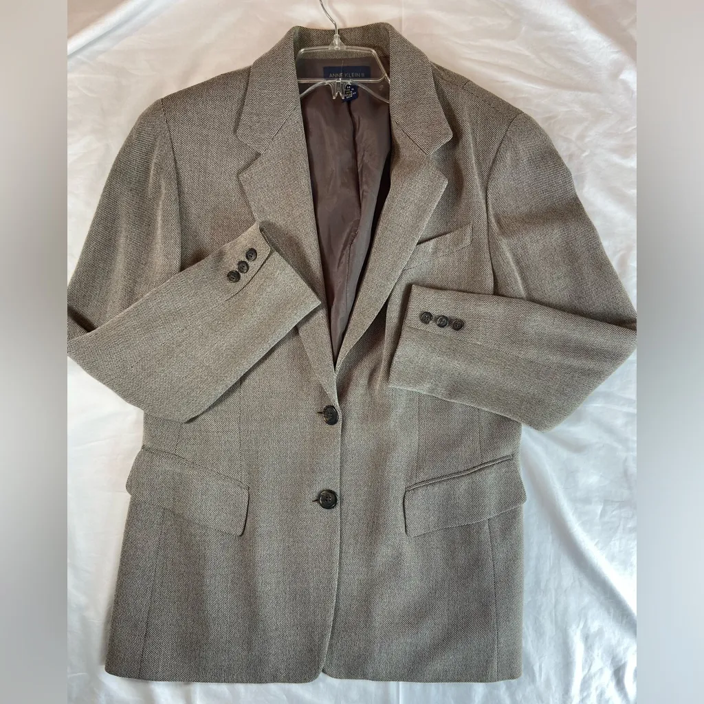 Anne Klein II Womans Suit Vintage Jacket SZ 14 Pants‎ SZ 12 Brown - Image 15