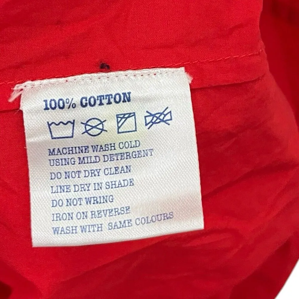 Pink City Prints Sweetheart Red Rah Rah Dress Red A Line Puff Sleeves Women’s XS - Image 9