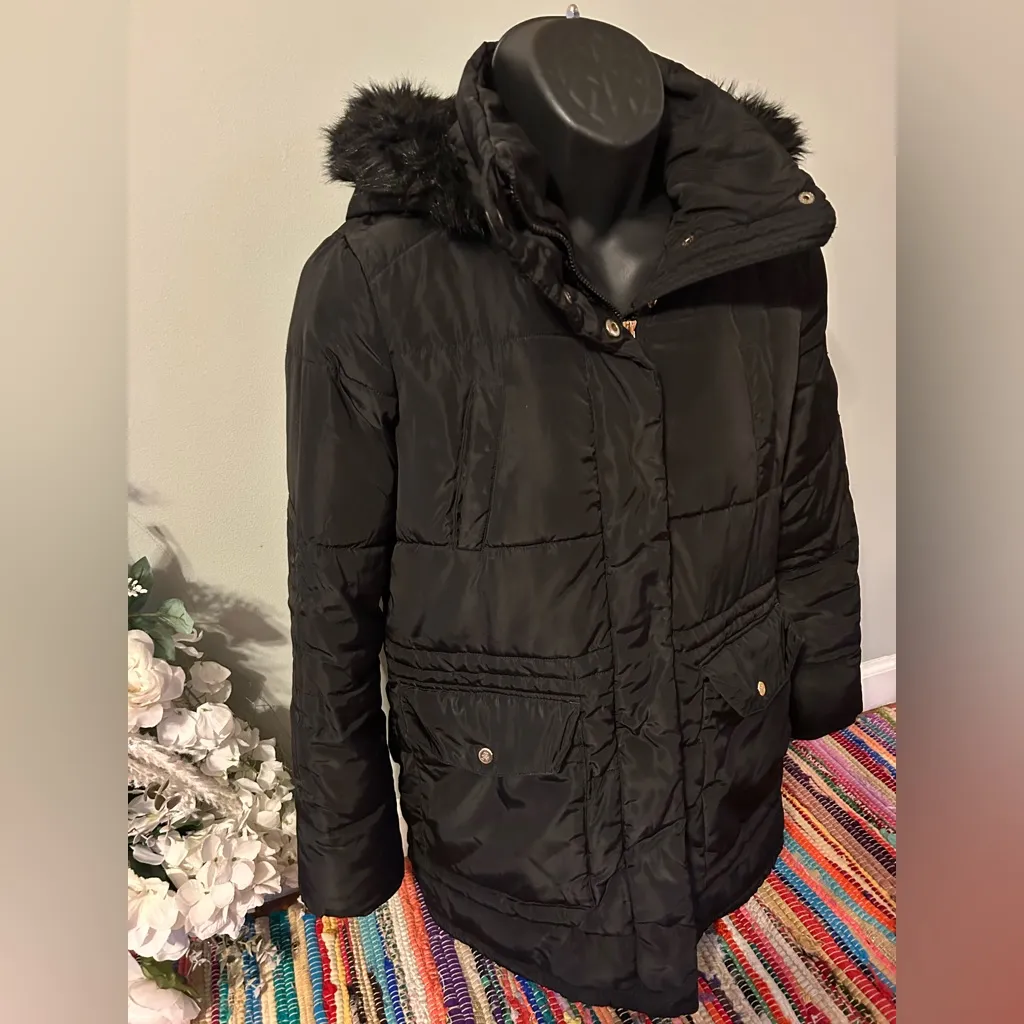 Lauren by Ralph Lauren Hooded Puffer Jacket Ski Snow Winter Designer Black Small - Image 4