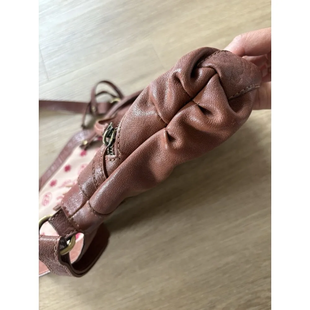 Lucky Brand Y2k 90s Tory Brown Crossbody Zippers Cowgirl Tassel Leather Bag - Image 8