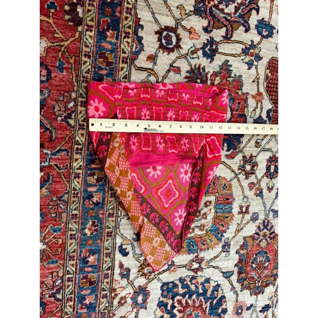 Free People FP One Pink Floral Geometric Bandana Tube Top Boho Festival Size L - Image 7