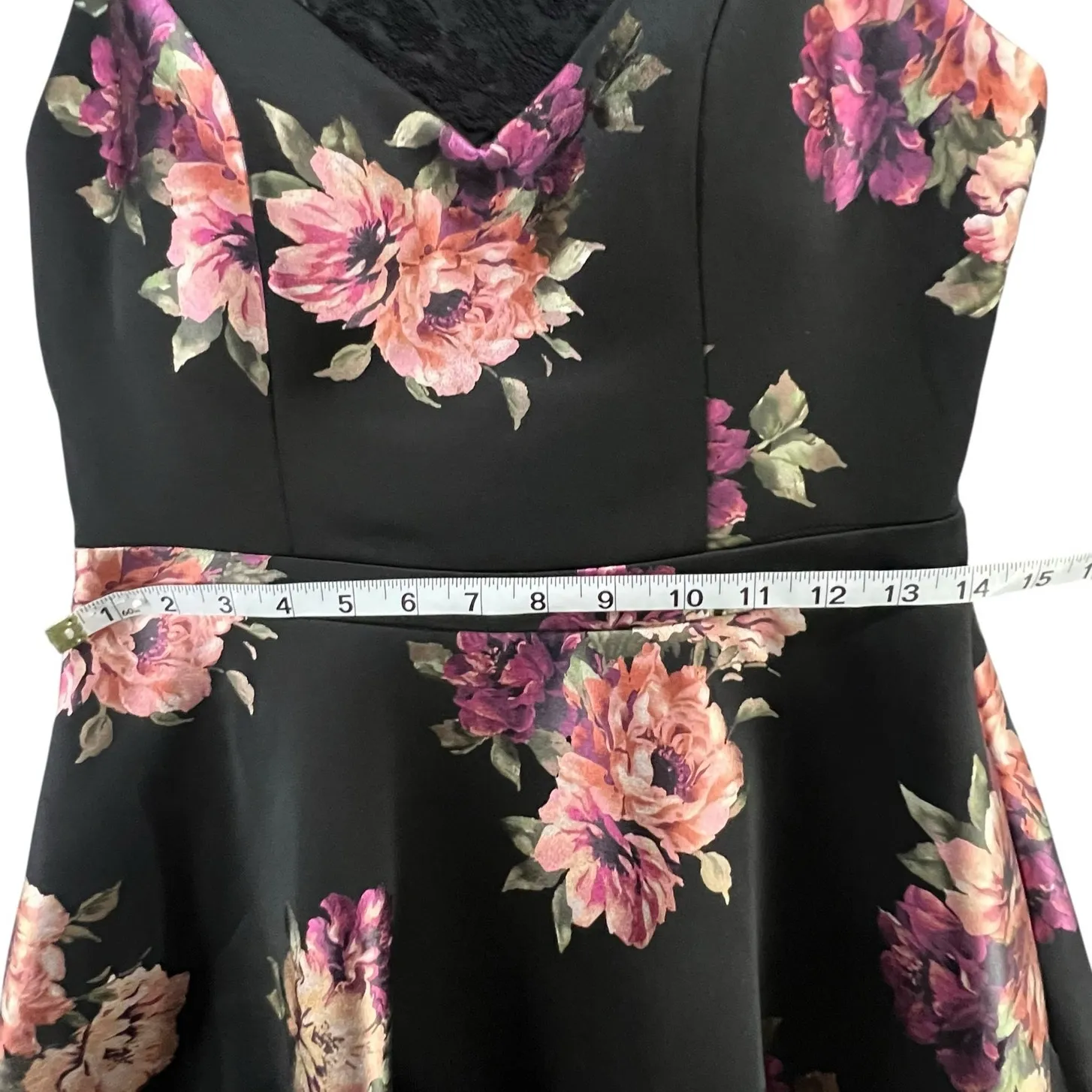 Speechless Y2K Dress 7 Black Pink Floral Fit Flare Romantic Feminine Whimsygoth - Image 9