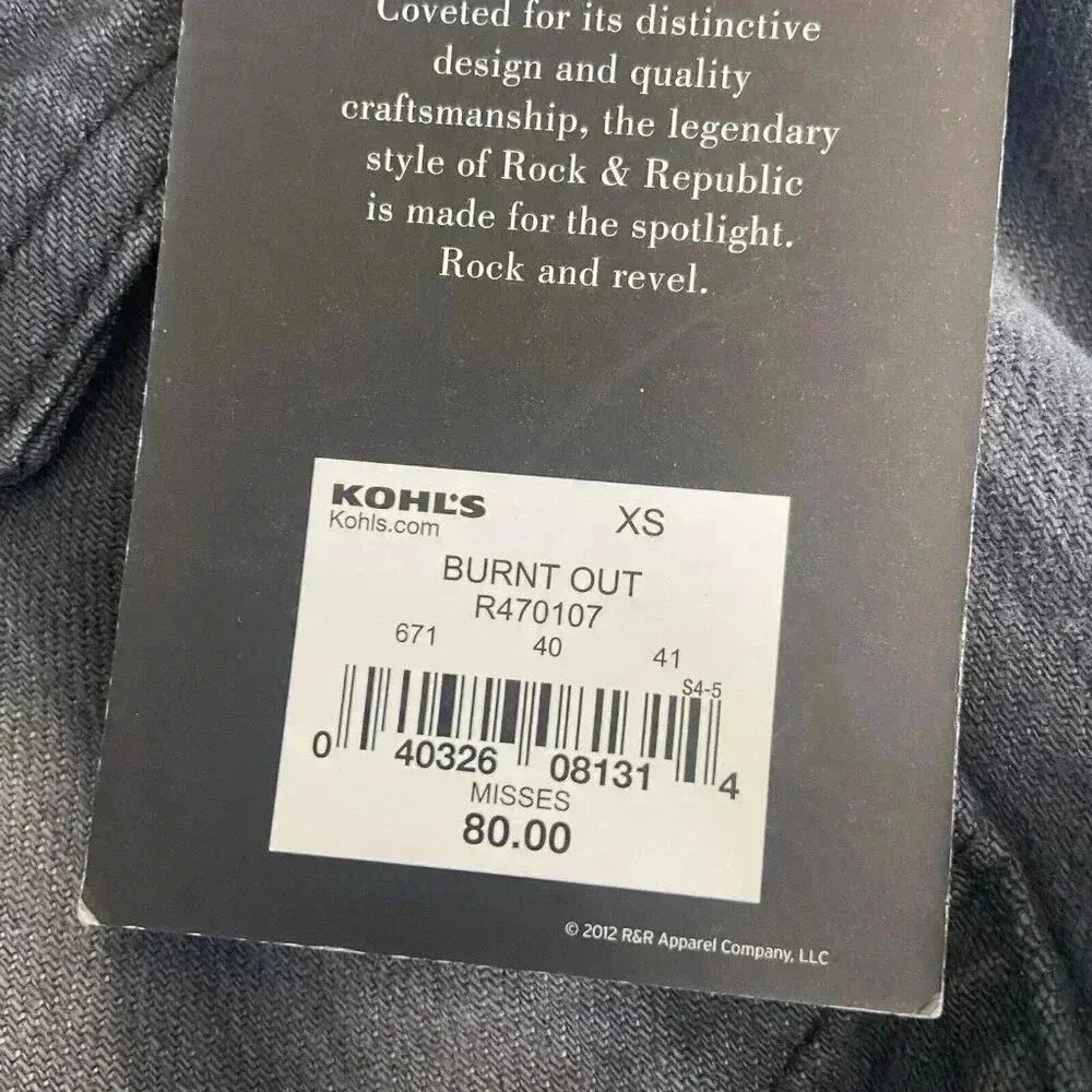 Rock‎ & Republic Gunshow Vest Women's Size XS Black Denim Studs Biker Punk NWT - Image 14