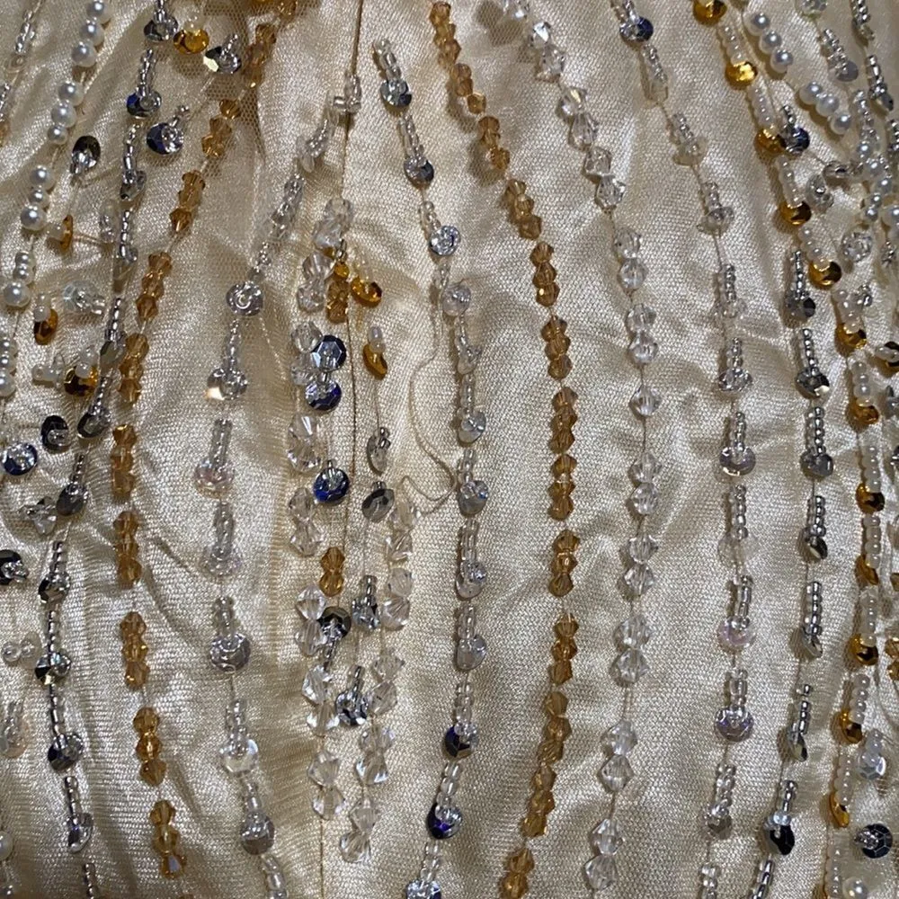 Women’s Gold Fully Beaded Dress M **READ DESCRIPTION** Gold Size M - Image 13