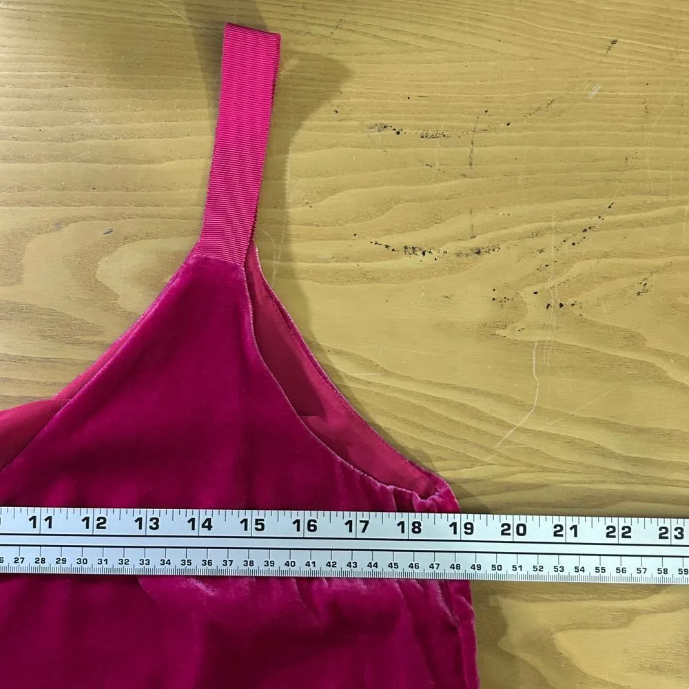 NWT J Crew Velvet Pink V-Neck Camisole‎ Tank Top with Wide Straps - Image 6