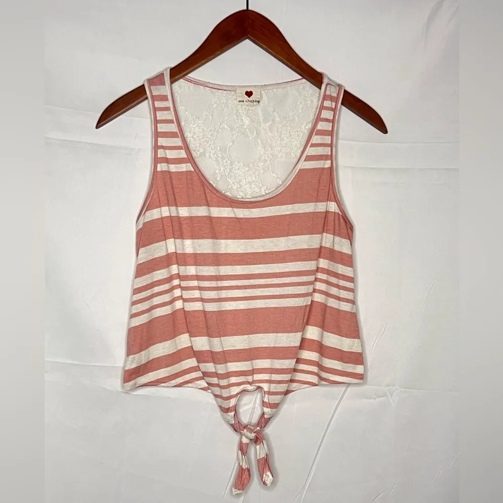One Clothing | Pink Striped Crop Top - Image 3