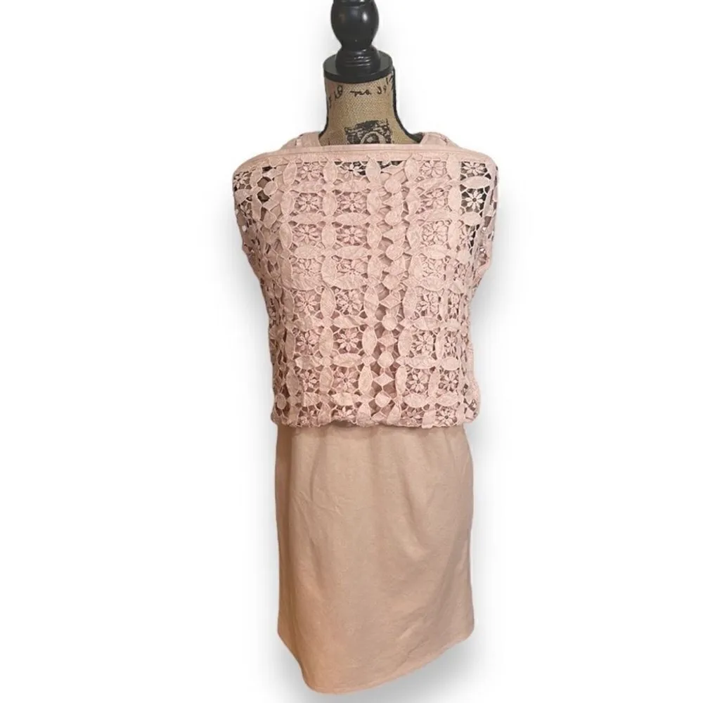 Sugarlips Denim & Lace Pink Sheath Dress Women’s Size Small - Image 5