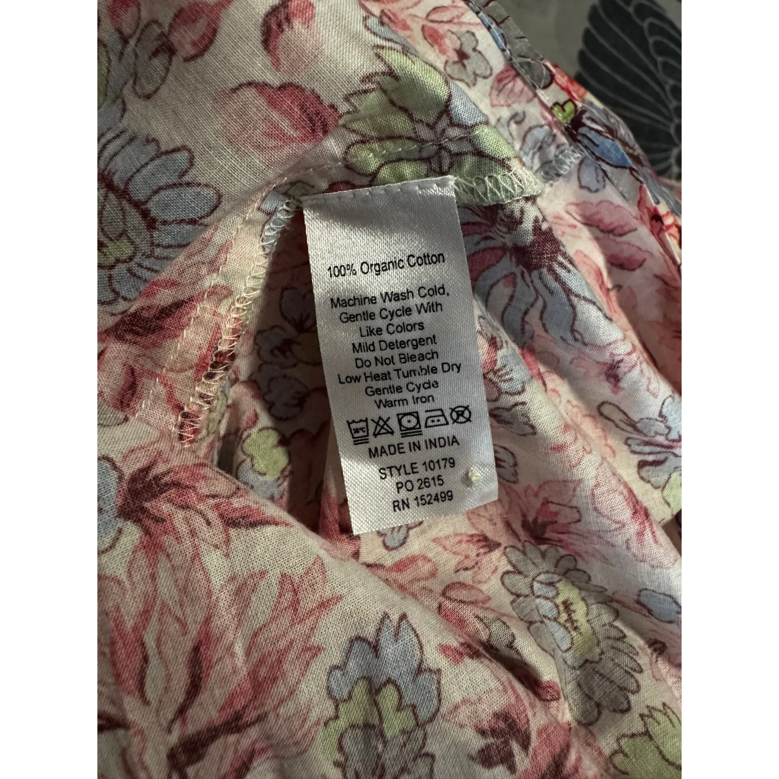 Amour Vert Organic Cotton Floral Boho Floral Blouse Top Size Large - Image 6