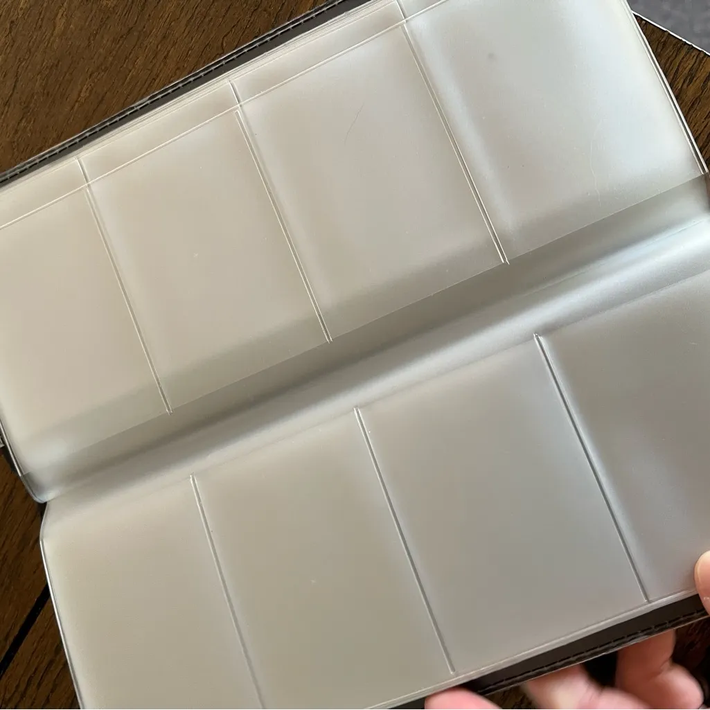 Vintage Buxton Brown Genuine Leather Envelope Wallet Purse Card Holder Photo Tan - Image 9