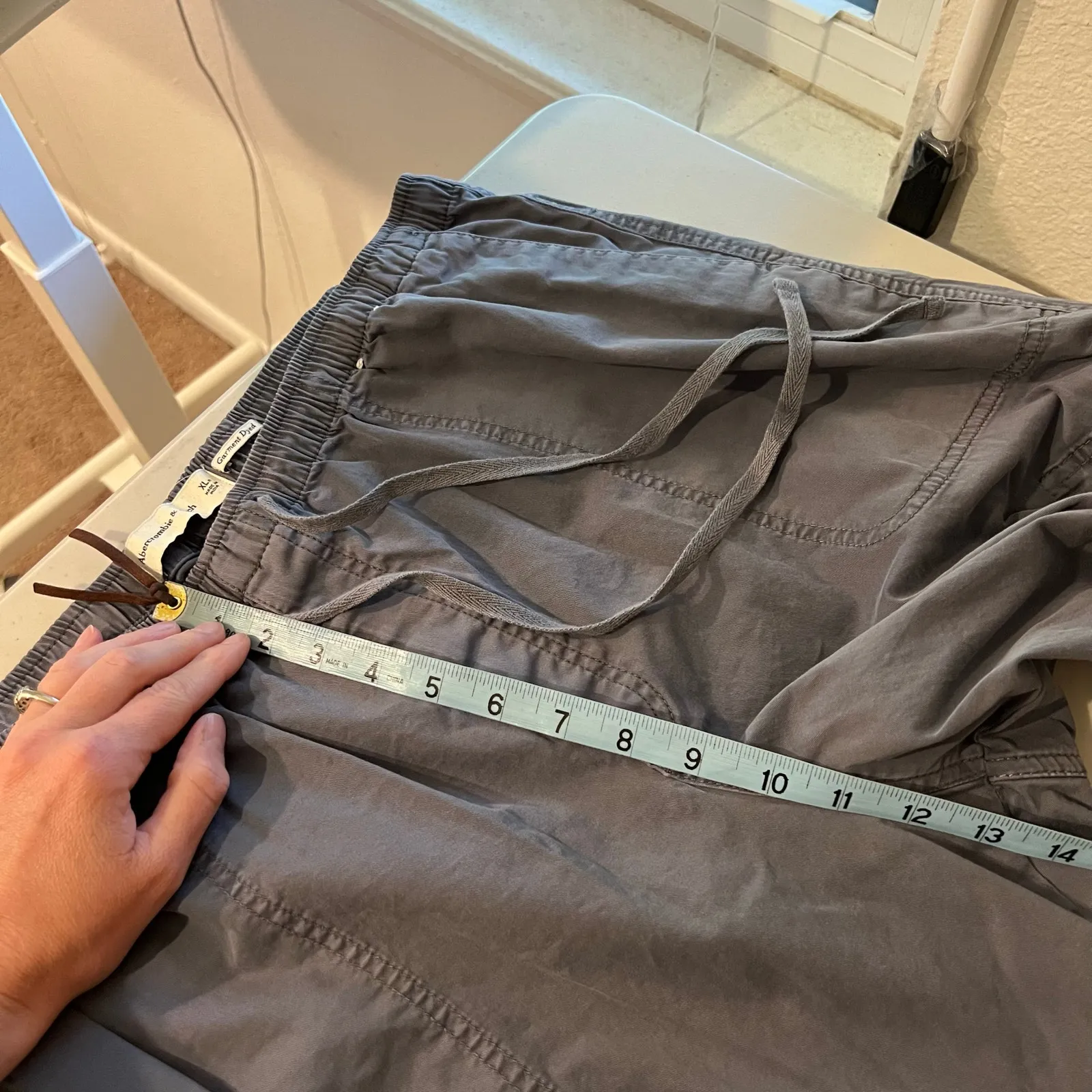 Abercrombie & Fitch Gray Garment Dyed Relaxed Fit Utility Cargo Pants Size XL - Image 10