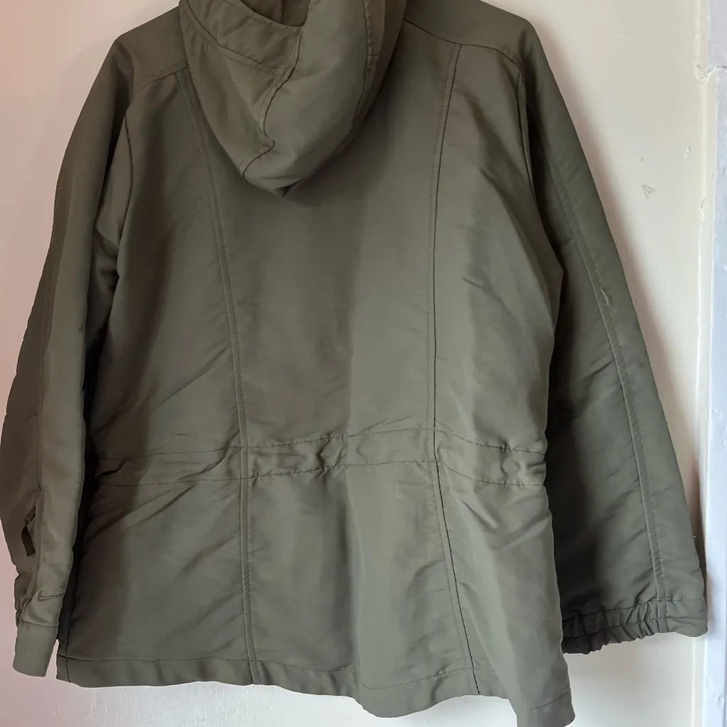 womens sm vintage silver tag nike y2k canvas jacket Hoodie Army Olive - Image 3