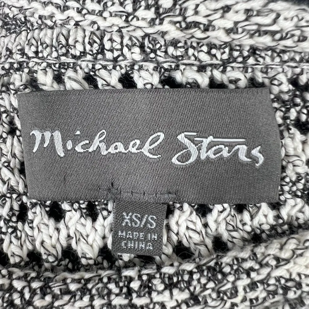 Michael Stars Crochet Knit Short Sleeve High Low Marled Gray Sweater Size XS/S - Image 9