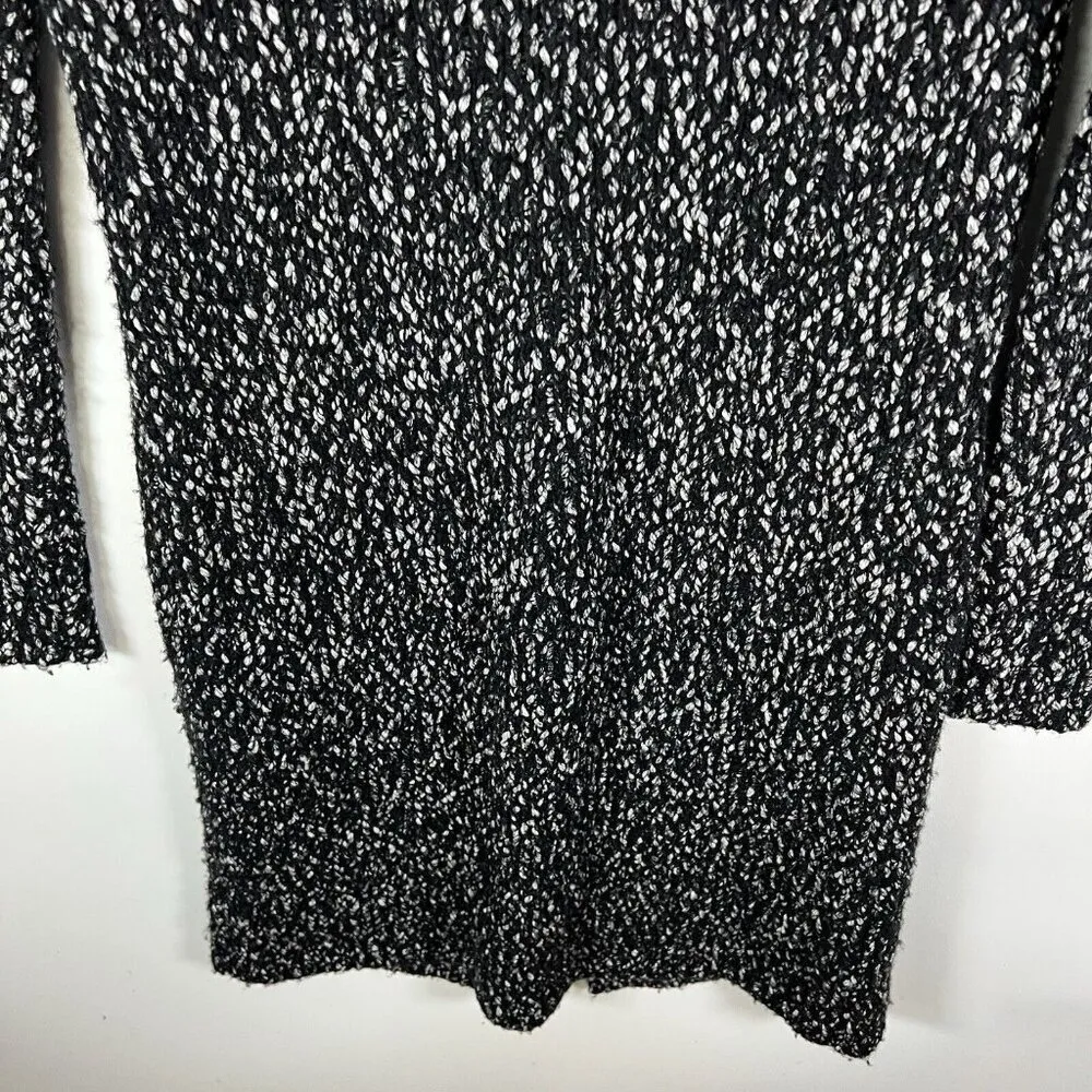 J.McLaughlin Sweater Women's Size XS Black White Marled Knit Long‎ Cardigan Wool - Image 11