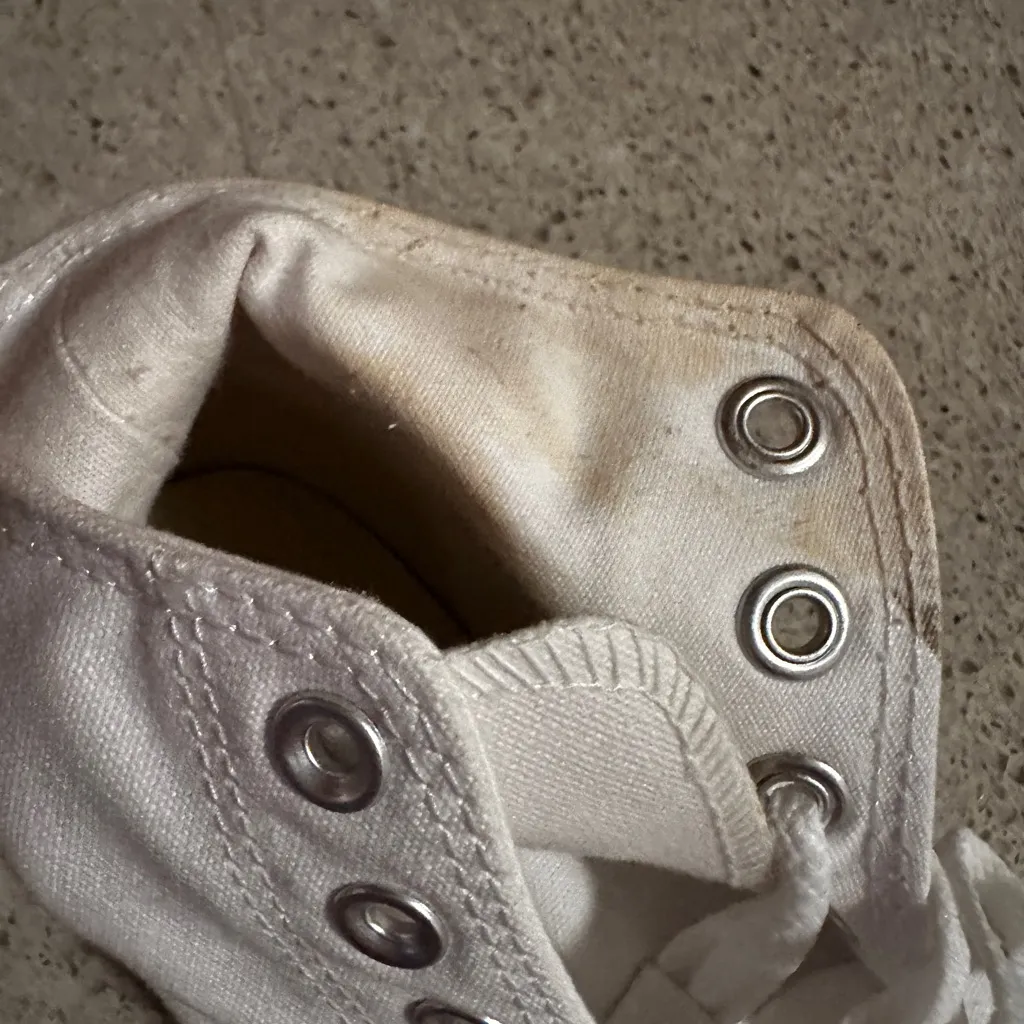 Converse White High-Tops with Red Trim - Image 7