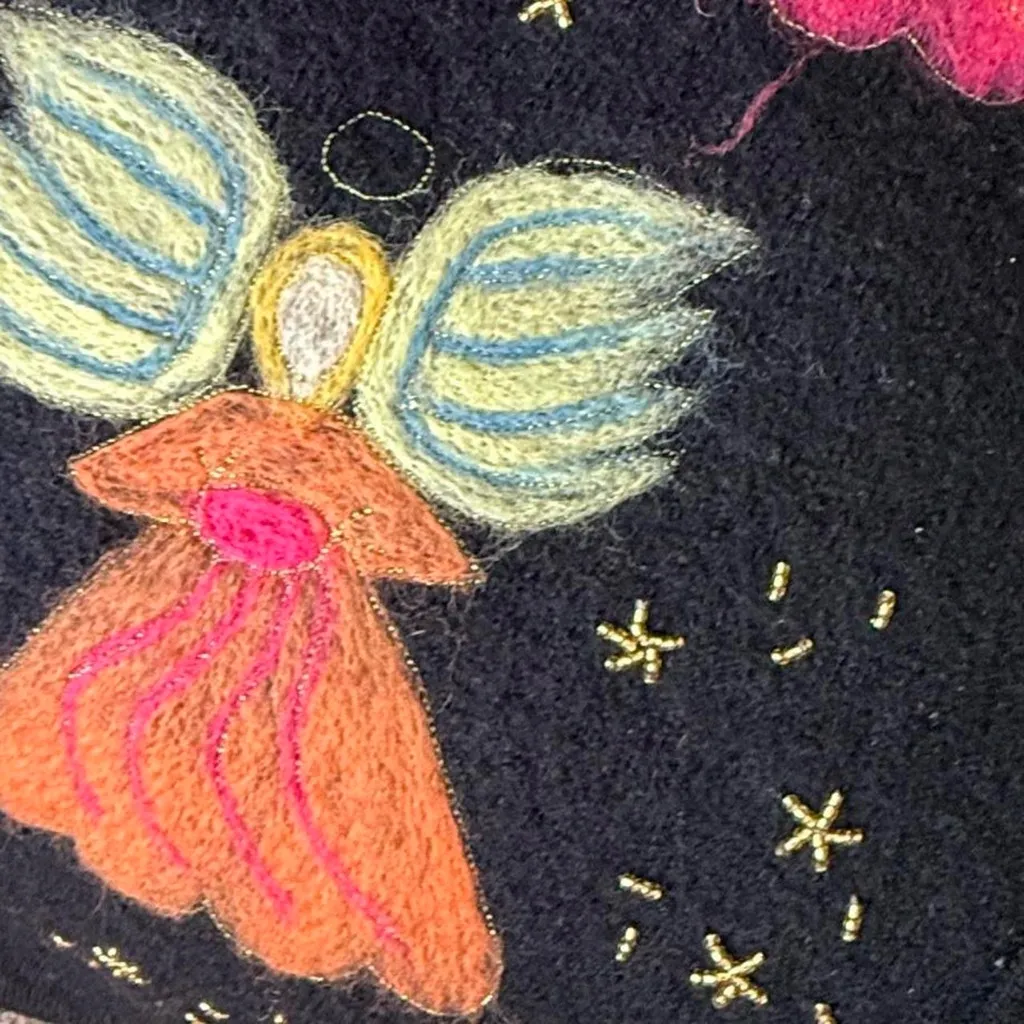 Vintage Beaded Wool Angel Sweater - Image 7