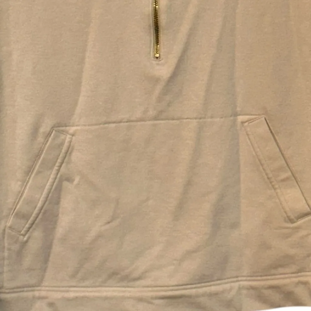 Lilly Pulitzer Tan Half-Zip Popover Jacket Crochet Mock Neck Small‎ Lightweight - Image 4